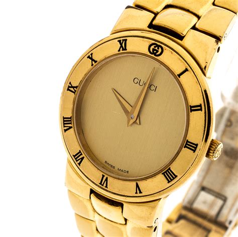 gucci small gold watch|gucci gold watch women's.